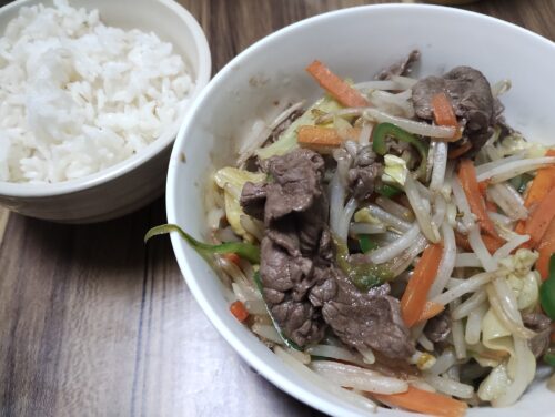 黒毛和牛の野菜炒め