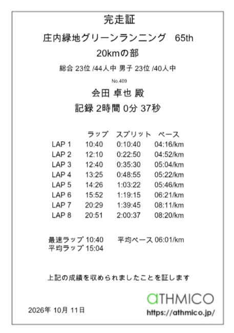 庄内緑地グリーンランニング
